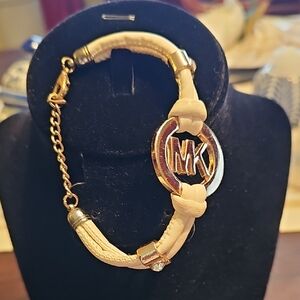 Michael Kors Gold and Cream MK Bracelet